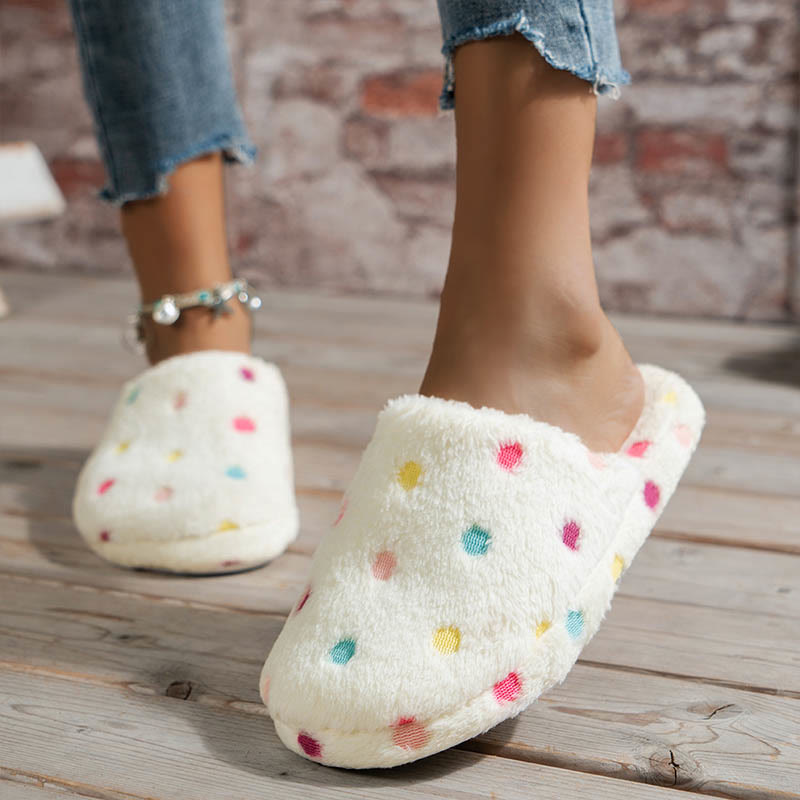 Plus Size Colorful Dots Slippers
