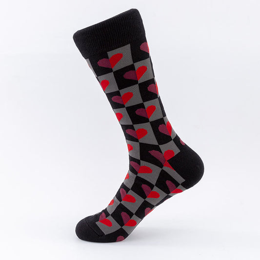 Plaid Heart Crew Socks(5 Pairs) - image 0