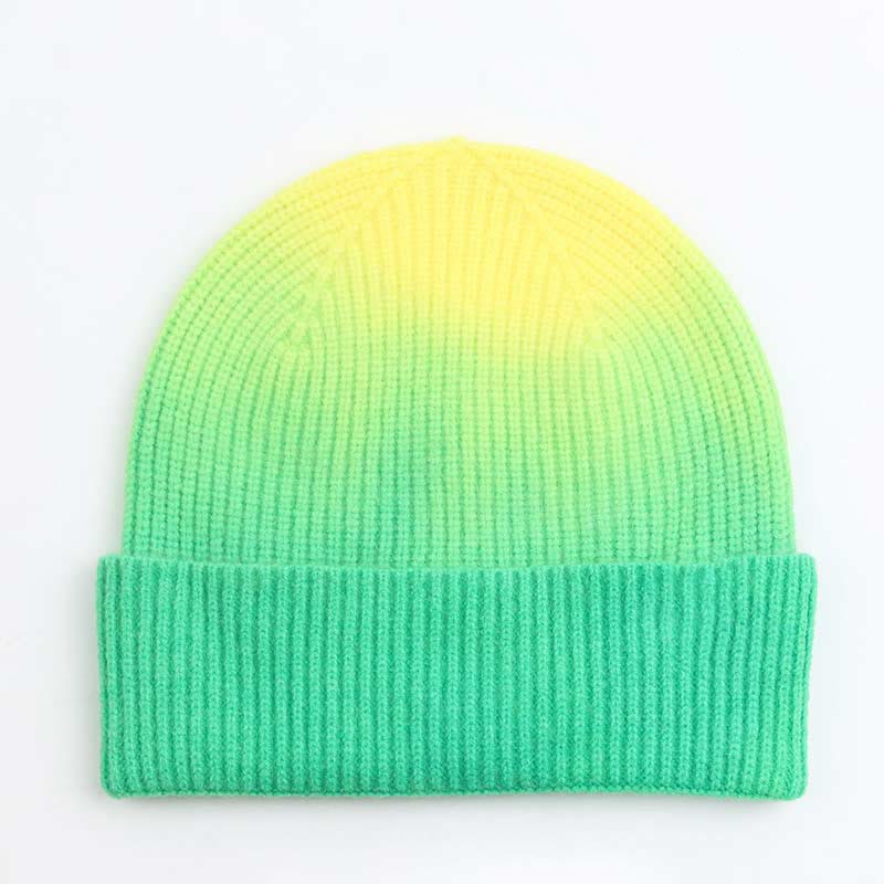 Gradient Color Gloves Beanie 2 In 1 Set