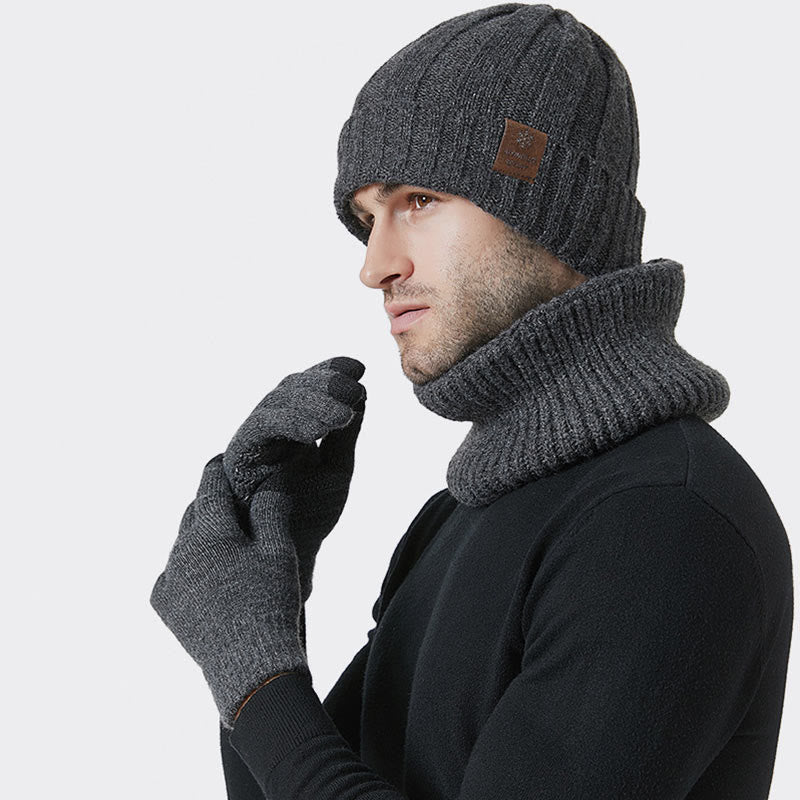 Fashionable Warm Gloves Beanie Scarf 3 In 1 Set - image 8