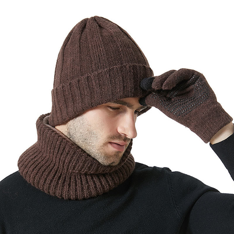 Fashionable Warm Gloves Beanie Scarf 3 In 1 Set - image 4