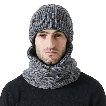  Ear Protection Beanie Scarf 2 In 1 Set - Grey - One Size - image 5