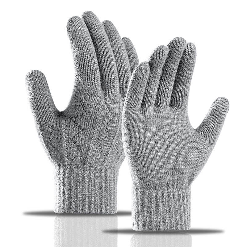 Jacquard Winter Warmth Gloves - Light Gray - One Size - image 0