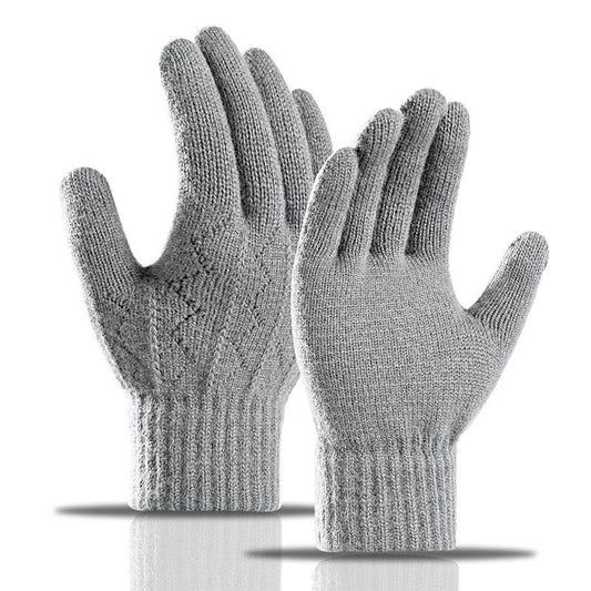Jacquard Winter Warmth Gloves - Light Gray - One Size - image 0