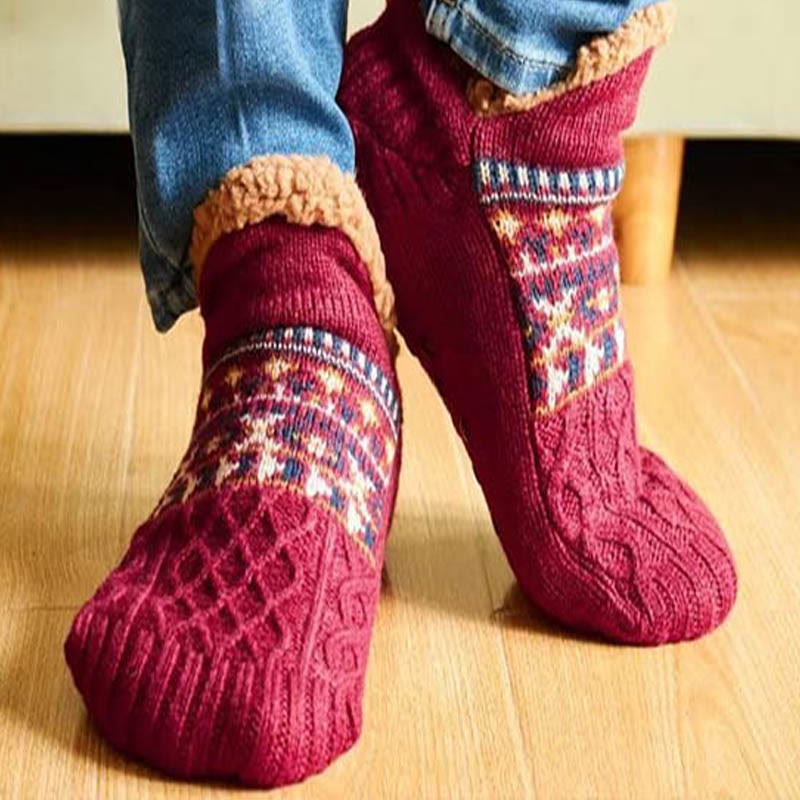 Plus Size Thickened Knitted Home Slipper Socks - image 1