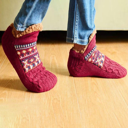 Plus Size Thickened Knitted Home Slipper Socks - image 2