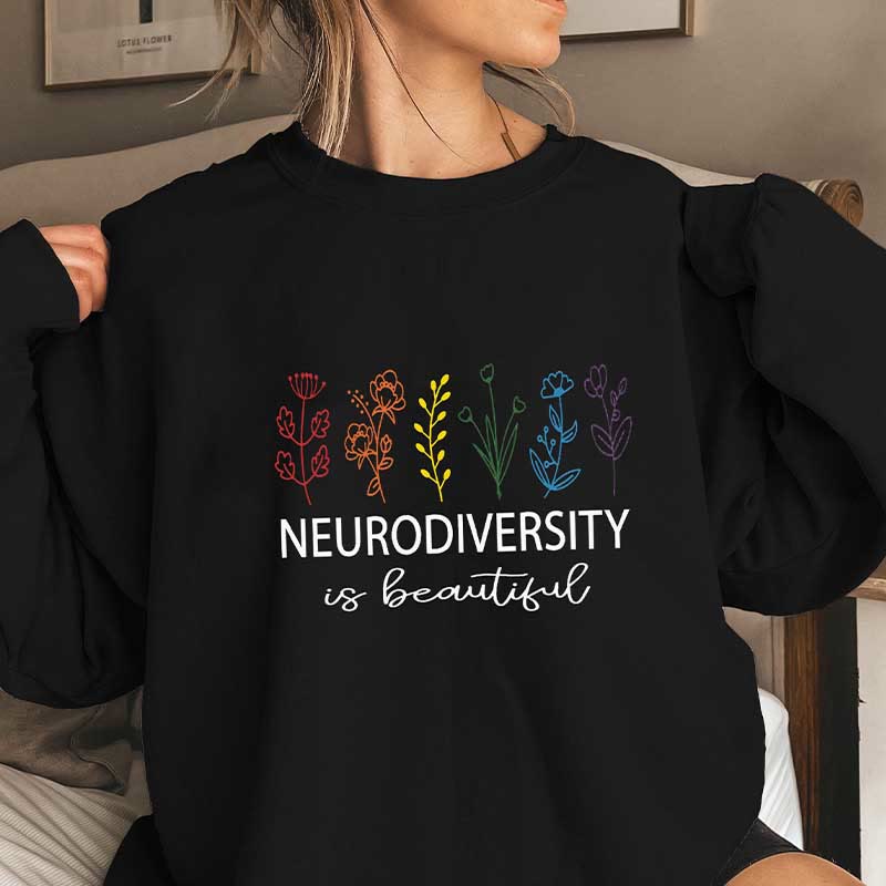 Plus Size Flower Text Sweatshirt - Black - 3XL - image 2