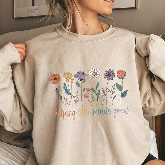 Plus Size Grow Flowers Sweatshirt - Khaki - 3XL - image 1