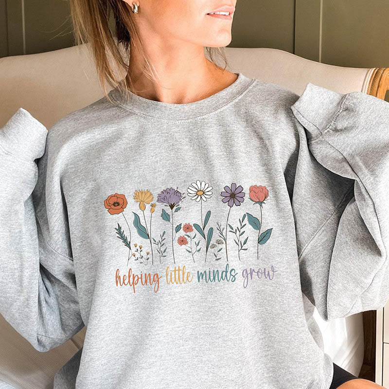 Plus Size Grow Flowers Sweatshirt - Grey - 3XL - image 2