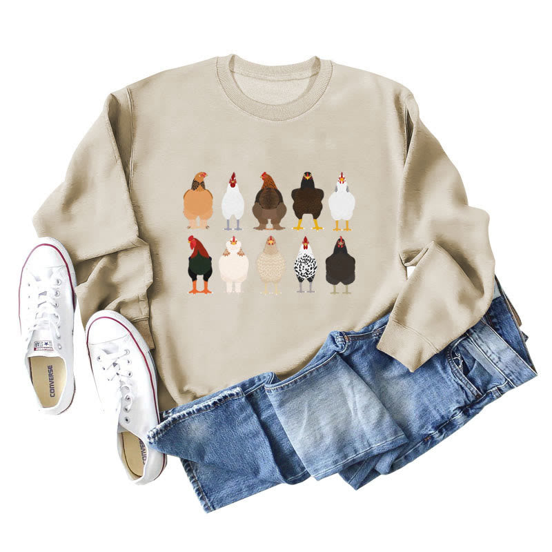 Plus Size Chick Print Sweatshirt - Apricot - 2XL - image 2