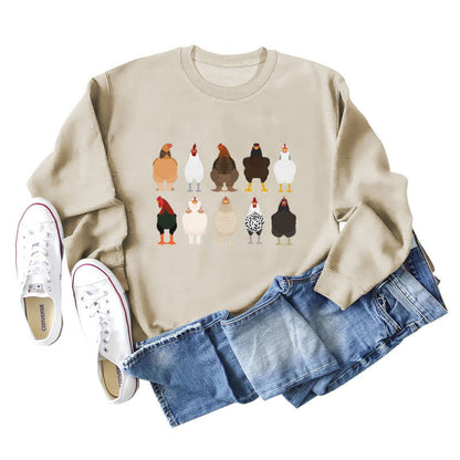 Plus Size Chick Print Sweatshirt - Apricot - 2XL - image 2