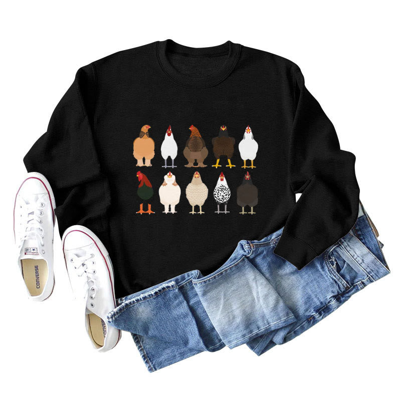 Plus Size Chick Print Sweatshirt - Black - 2XL - image 3