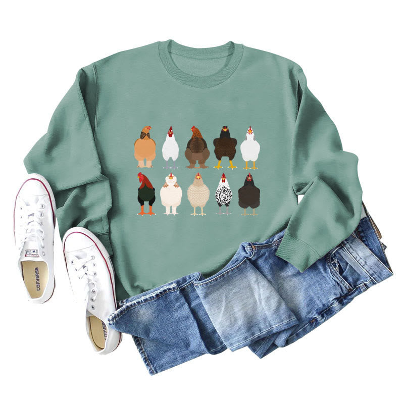 Plus Size Chick Print Sweatshirt - Light Green - 2XL - image 6