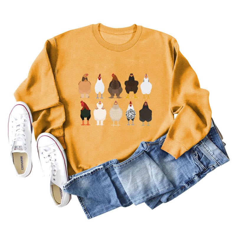 Plus Size Chick Print Sweatshirt - Yellow - 2XL - image 12