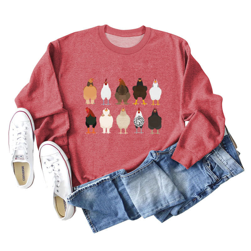 Plus Size Chick Print Sweatshirt - Red - 2XL - image 11