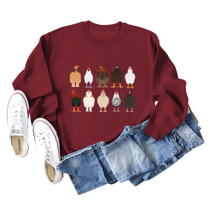 Plus Size Chick Print Sweatshirt - Wine - 2XL - image 9