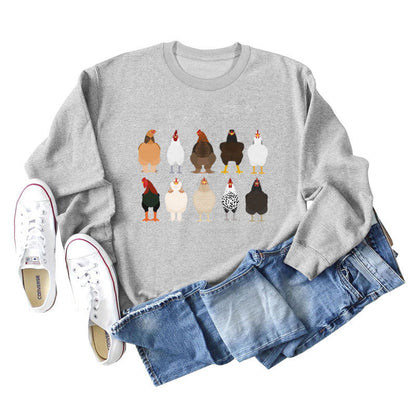 Plus Size Chick Print Sweatshirt - Grey - 2XL - image 3