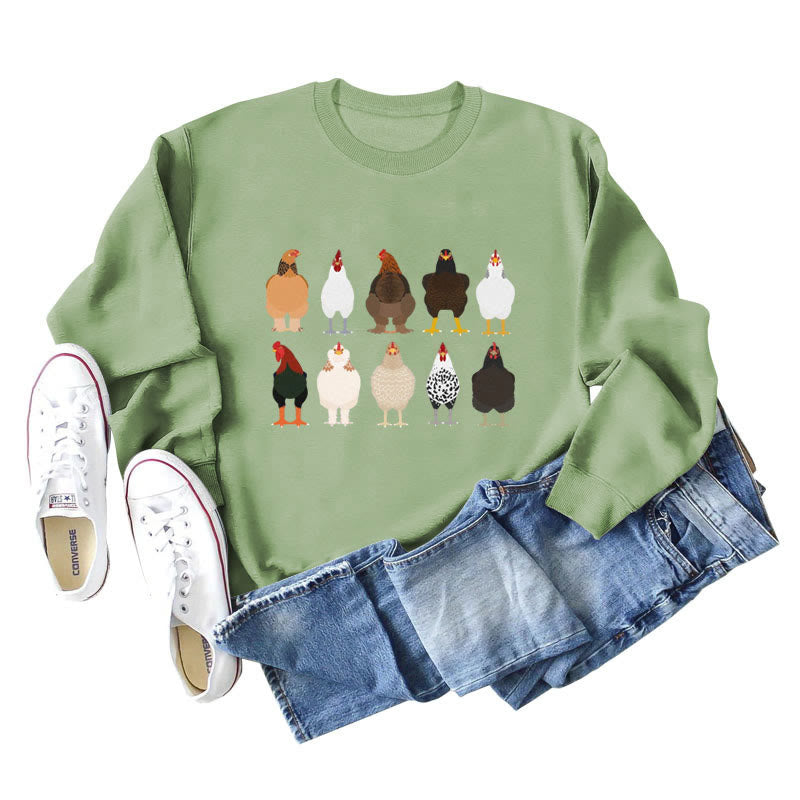 Plus Size Chick Print Sweatshirt - Olive Green - 2XL - image 14