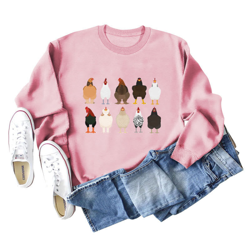 Plus Size Chick Print Sweatshirt - Pink - 2XL - image 7