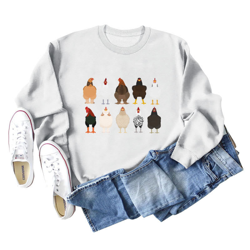Plus Size Chick Print Sweatshirt - White - 2XL - image 4