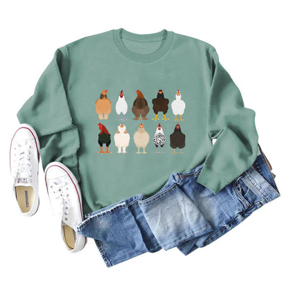 Plus Size Chick Print Sweatshirt - Light Green - 2XL - image 5