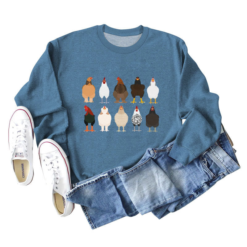 Plus Size Chick Print Sweatshirt - Blue - 2XL - image 7
