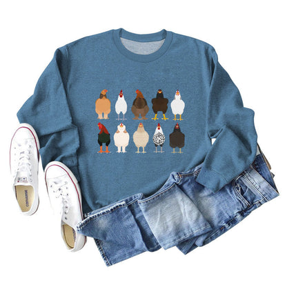 Plus Size Chick Print Sweatshirt - Blue - 2XL - image 7