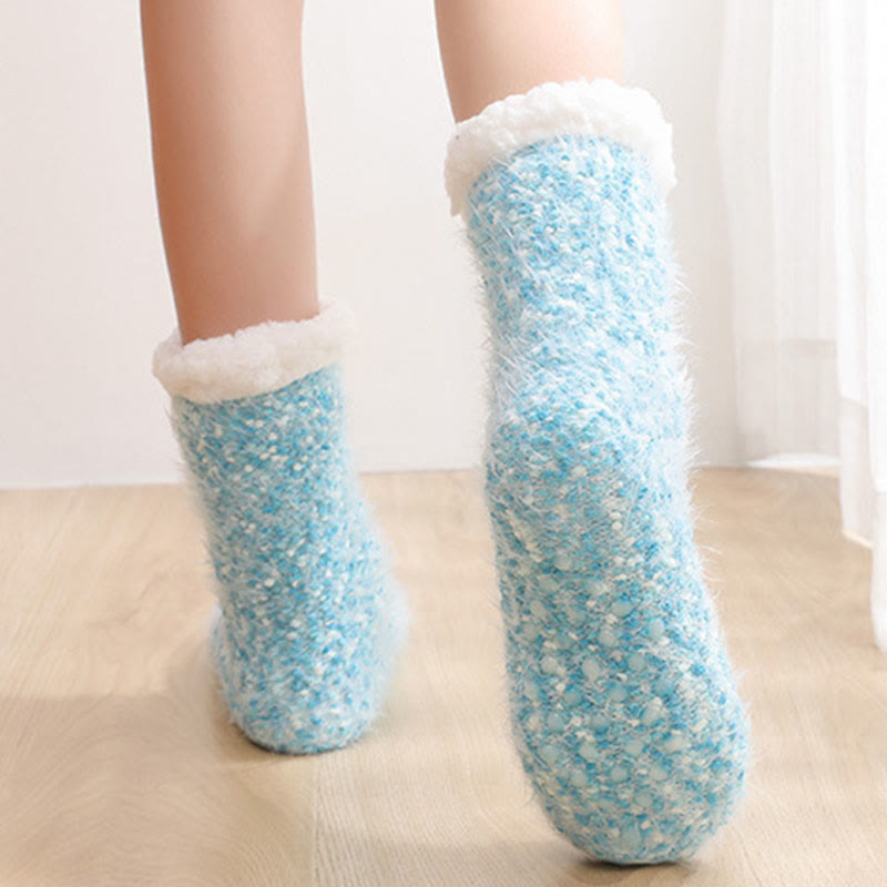 Plus Size Warm Thick Slipper Socks(2 Pairs) - image 4