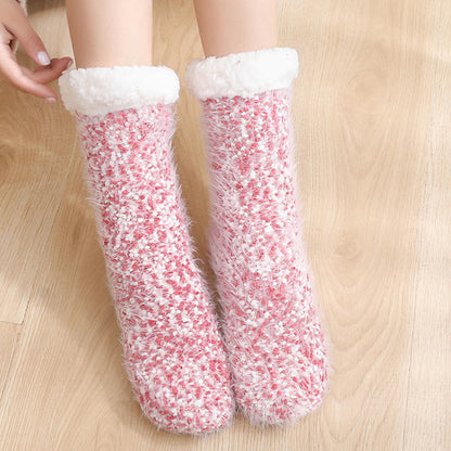 Plus Size Warm Thick Slipper Socks(2 Pairs) - Red - EU36-42(US3-8.5) - image 7