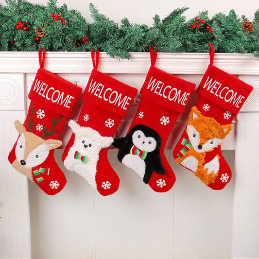 Fox Sheep Deer Penguin Handing Socks(4 Pairs) - image 0
