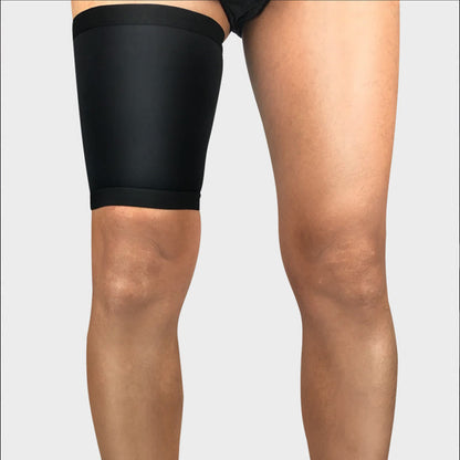 Solid Color Sports Thigh Compression Sleeve - Black - XL - image 5