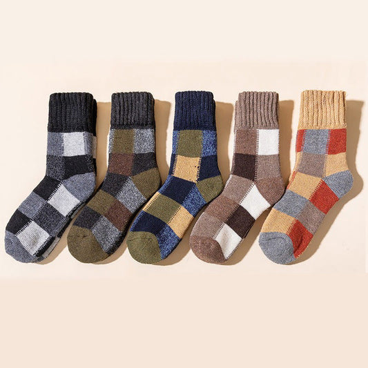 Extra Thick Fleece Quarter Socks(5 Pairs) - Multicolor - EU40-45(US7-11) - image 0