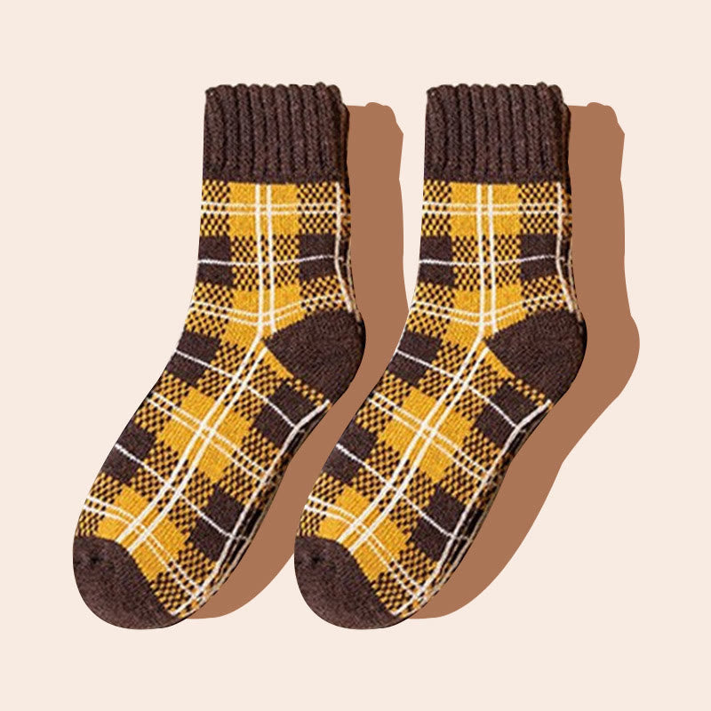 Colorblock Plaid Quarter Socks(5 Pairs) - Coffee - EU36-41(US3-7.5) - image 3