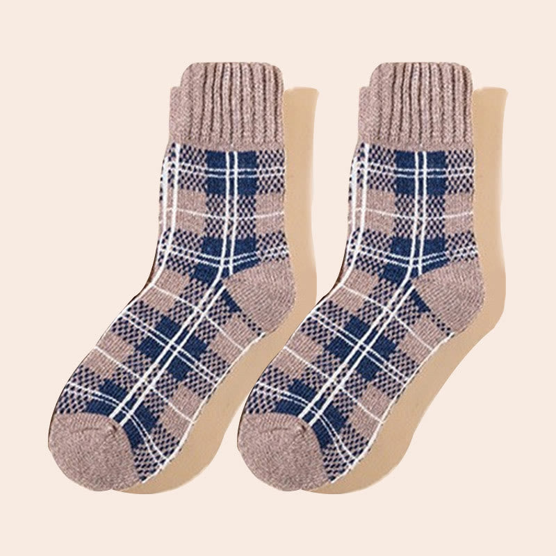 Colorblock Plaid Quarter Socks(5 Pairs) - Khaki - EU36-41(US3-7.5) - image 5