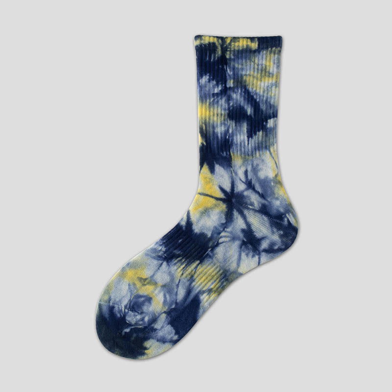 Fashion Tie Dye Quarter Socks(5 Pairs) - Navy Blue - EU37-42(US4-8.5) - image 11