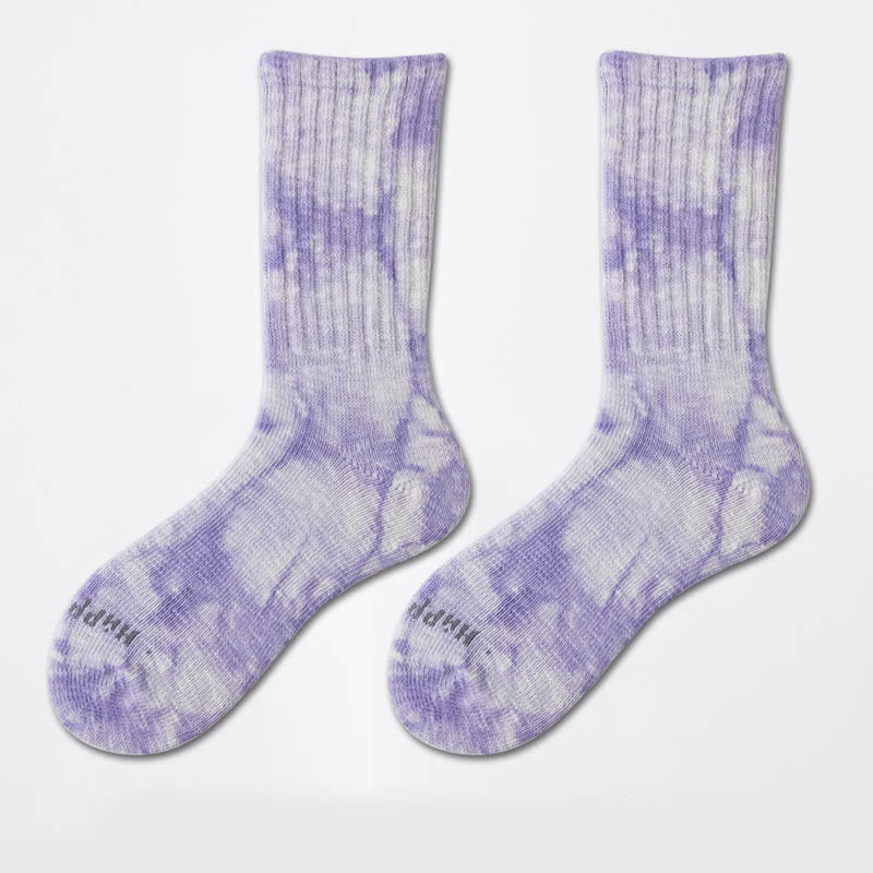 Workwear Tie Dye Quarter Socks(3 Pairs) - Purple - EU38-43(US5-9) - image 5