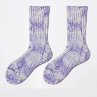 Workwear Tie Dye Quarter Socks(3 Pairs) - Purple - EU38-43(US5-9) - image 5