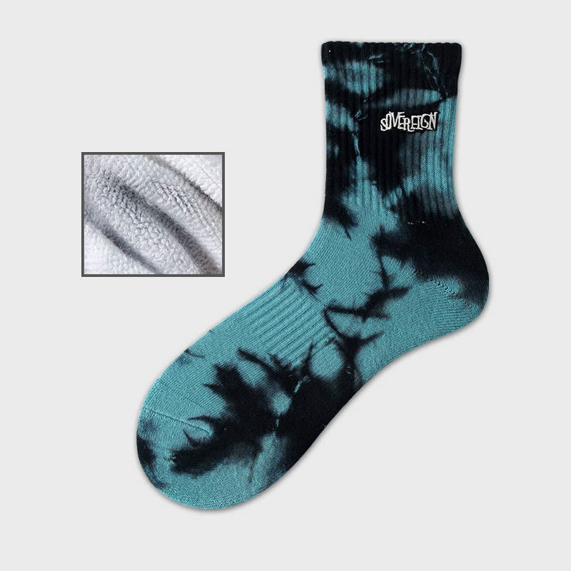 Letter Embroidery Quarter Socks(3 Pairs) - Lake Blue - EU37-43(US4-9) - image 11