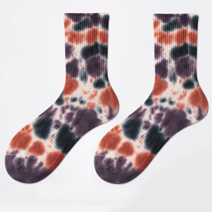 Polka Dot Tie Dye Quarter Socks(4 Pairs) - image 9