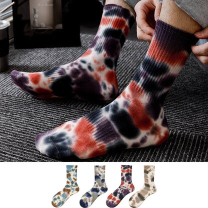 Polka Dot Tie Dye Quarter Socks(4 Pairs) - Multicolor - EU38-43(US5-9) - image 0