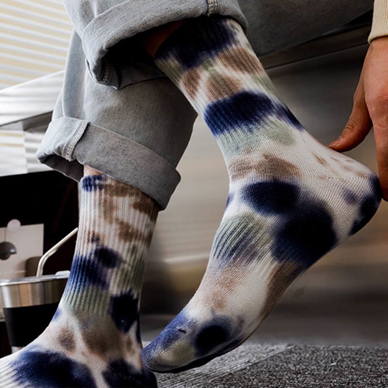 Polka Dot Tie Dye Quarter Socks(4 Pairs) - image 4