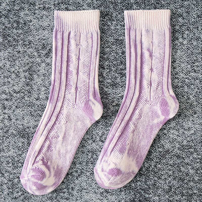 Retro Quarter Socks(3 Pairs) - Purple - EU37-41(US4-7.5) - image 6