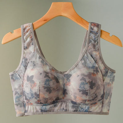 Mesh Printed Wireless Bras(2 Packs) - Khaki - 6XL - image 14