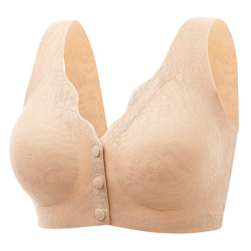 Button Front Comfy Wireless Bras(2 Packs) - Nude - 3XL - image 7