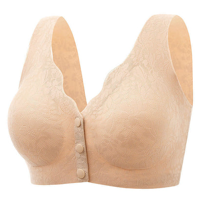 Button Front Comfy Wireless Bras(2 Packs) - Nude - 3XL - image 7