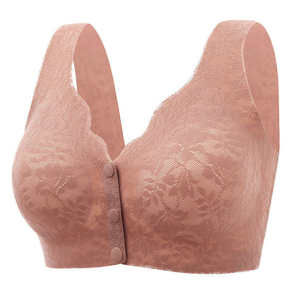 Button Front Comfy Wireless Bras(2 Packs) - Pink - 3XL - image 8