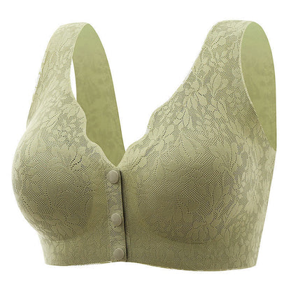 Button Front Comfy Wireless Bras(2 Packs) - Green - 3XL - image 9
