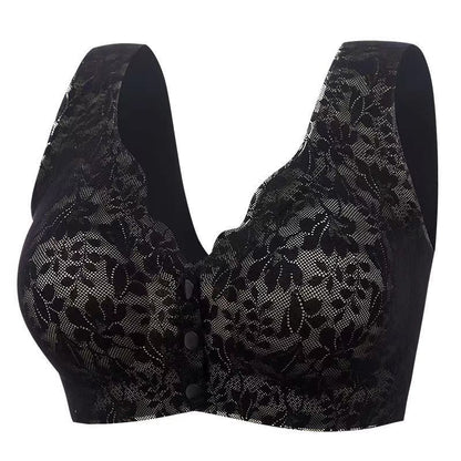 Button Front Comfy Wireless Bras(2 Packs) - Black - 3XL - image 6