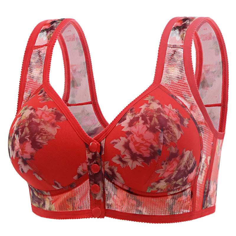 Ultra Soft Wireless Bra - Red - 5XL - image 3