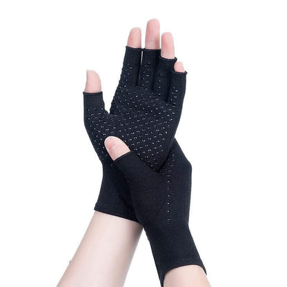 Half Finger Compression Gloves - Black - XL - image 1